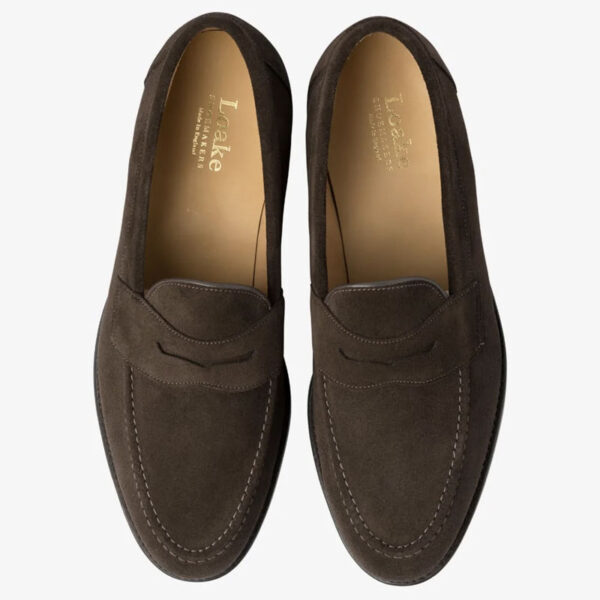 Imperial Choc Brown Suede Saddle Loafer College F fit leather sole
