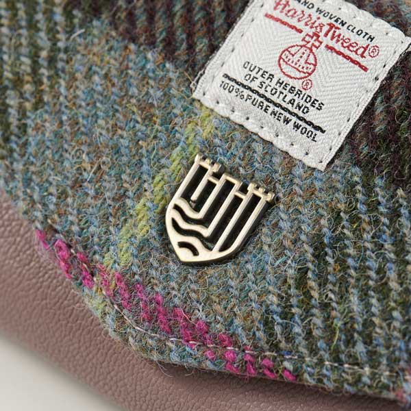 Harris Tweed Geldbörse, The Large Clasp, Rosa-Grünes Tartan