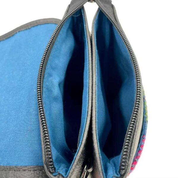 Harris Tweed Mini-Umhängetasche in Blau/Braun kariert