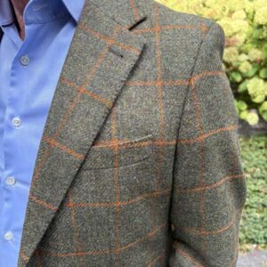 Sheppard & Jones, Tweed Jacket Green/Orange Overcheck