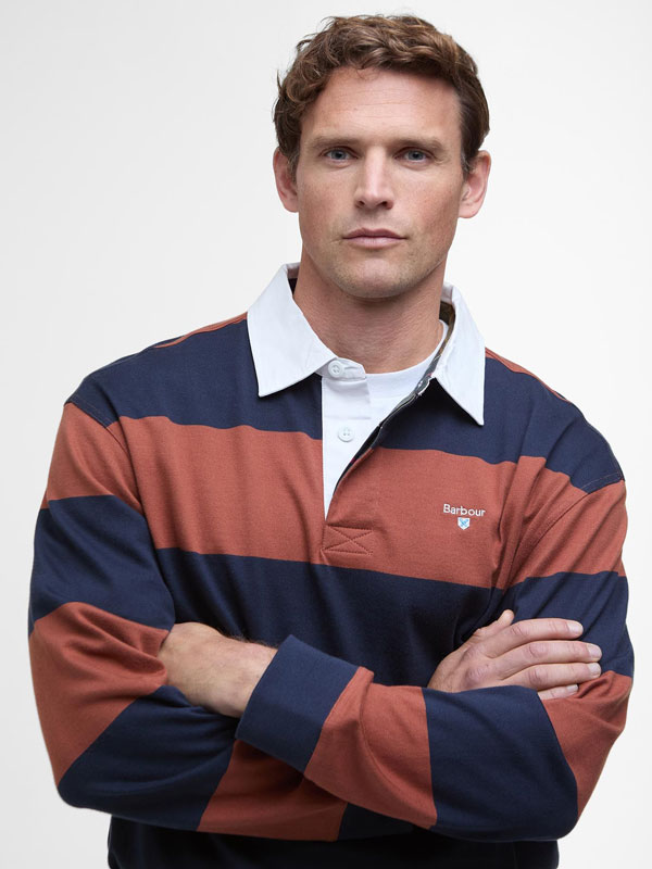 Barbour Rugby Polo Navy Rust