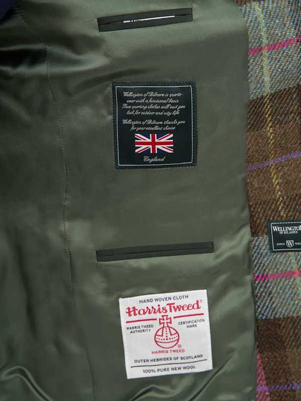 Harris Tweed Sakko ''London'' In Tartan Check
