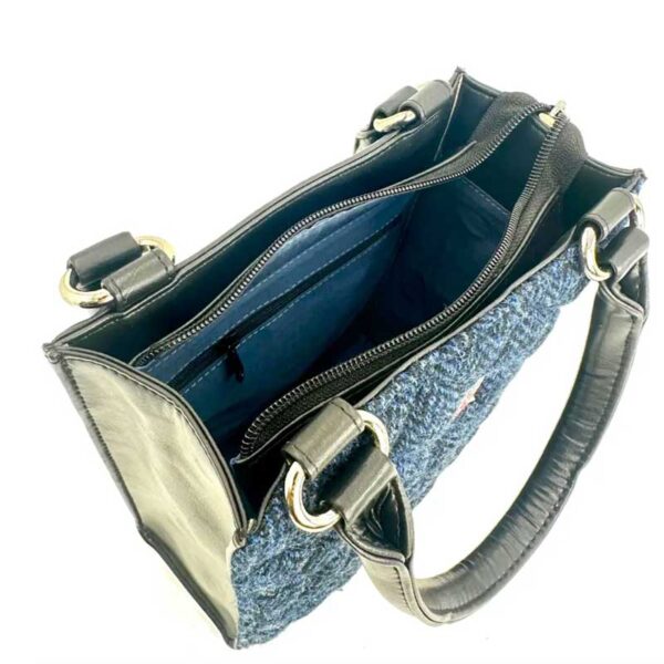 Harris Tweed Stepp-Mini-Tragetasche in Blau