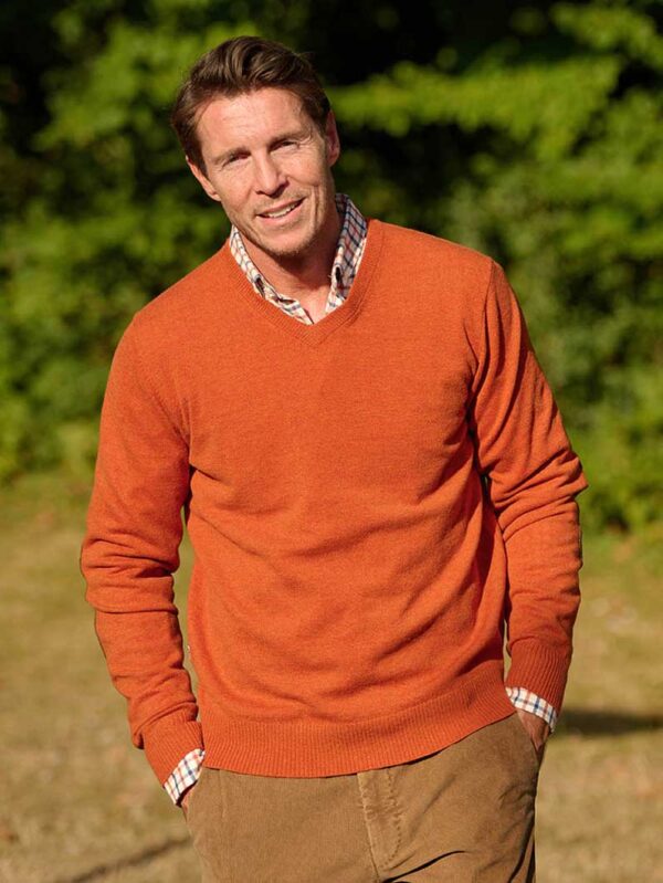 Merino-Pullover ''Jack'' In Burned Orange