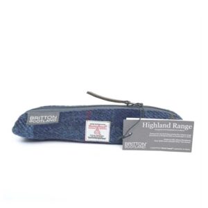 Harris Tweed Highland Range Slim Federmäppchen, marineblau kariert
