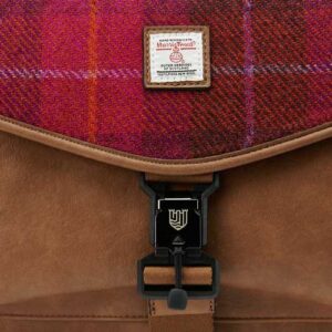 Harris Tweed Laptoptasche, Fuchsia Tartan