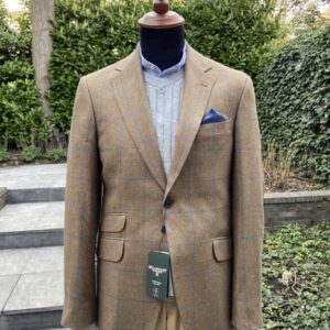 Wellington Seiden Sommer Sakko Sand Check