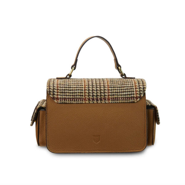 Harris Tweed Crossbody, The Melrose, Beigefarbener Hahnentritt