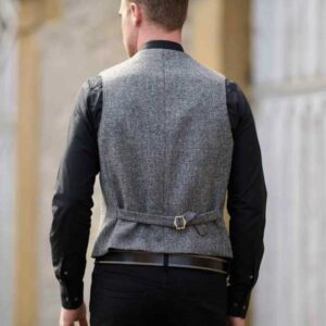 Harris Tweed Weste ''Wales'' In Anthra Melange