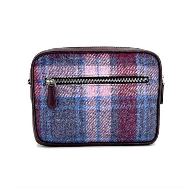Kameratasche aus Harris Tweed in Pastellrosa