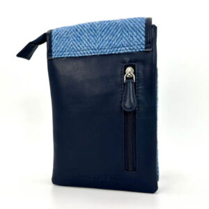 Harris Tweed Mini-Umhängetasche in Himmelblau