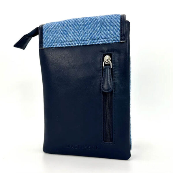 Harris Tweed Mini-Umhängetasche in Himmelblau
