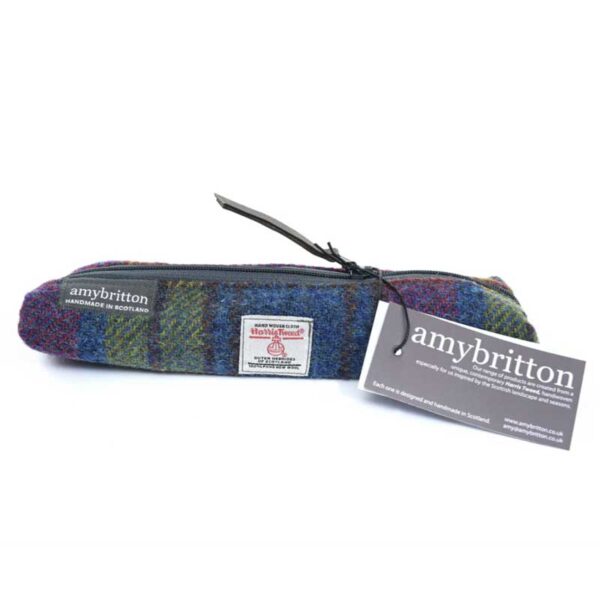 Harris Tweed Highland Range Slim Federmäppchen, lila-kariert