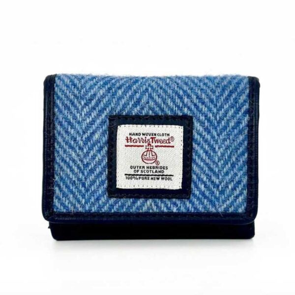 Harris Tweed Trifold Geldbörse, Himmelblau