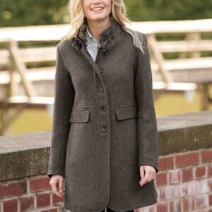Tweed Mantel Paula Aus Woll-Kaschmir In Green Hill Tweed