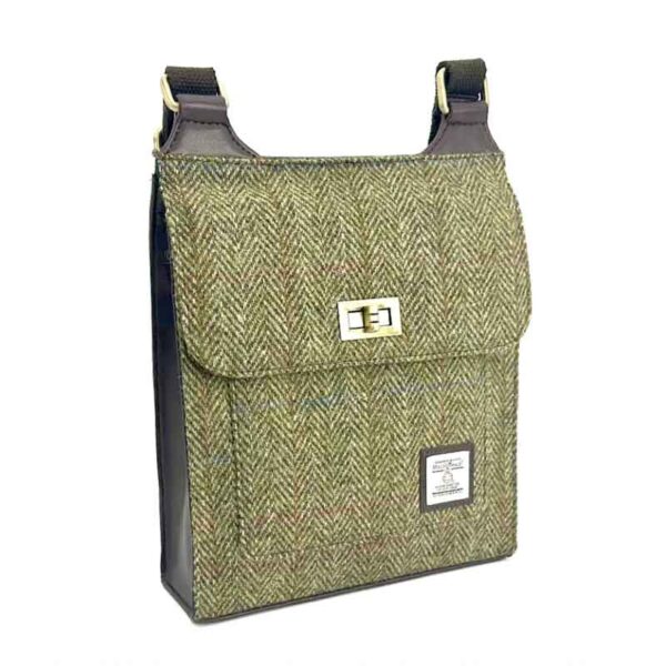 Harris Tweed Satchel Bag in Country Green