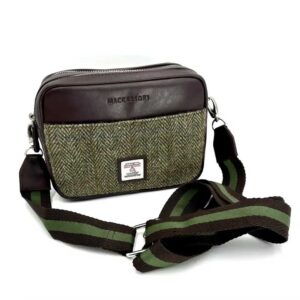Harris Tweed Kameratasche in Country Green