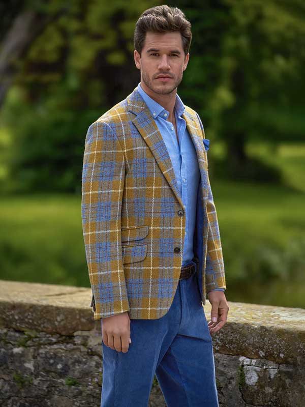 Harris Tweed Sakko ''London'' Im Amber Check
