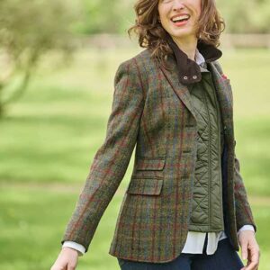 Harris Tweed Damenjacke Grün Kariert 650