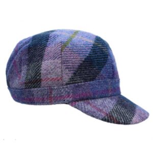 Harris Tweed Damen-Kadettenmütze in Lila Pastell