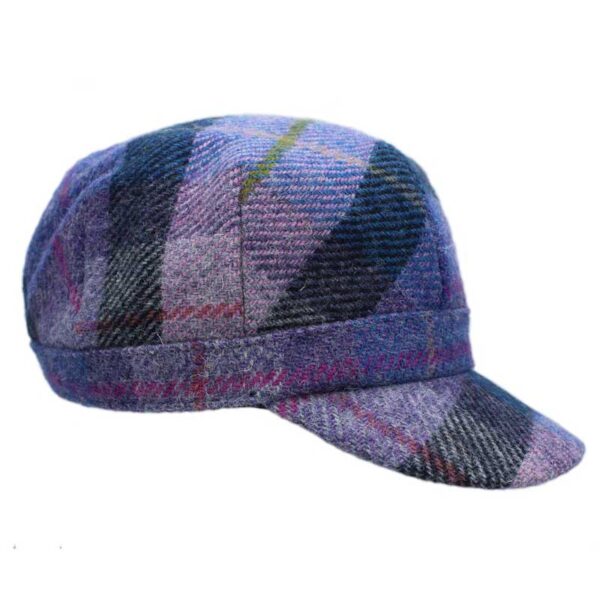 Harris Tweed Damen-Kadettenmütze in Lila Pastell