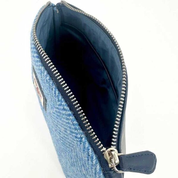 Harris Tweed Kosmetiktasche in Himmelblau