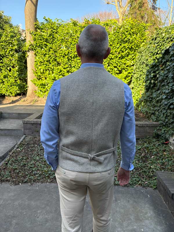 Harris Tweed Weste ''Wales'' In Cream Tweed