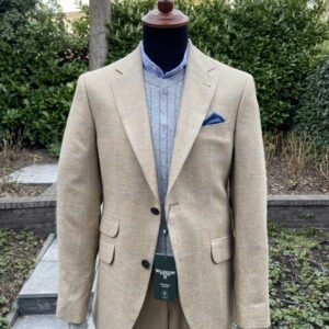 Wellington Seiden Sommer Sakko Beige Check