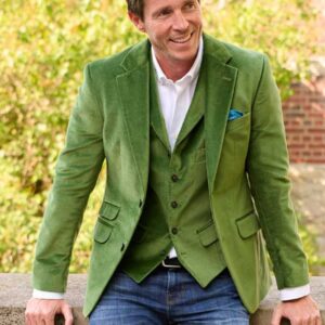 Wellington Herren Samt Sakko ''London'' In Oliv
