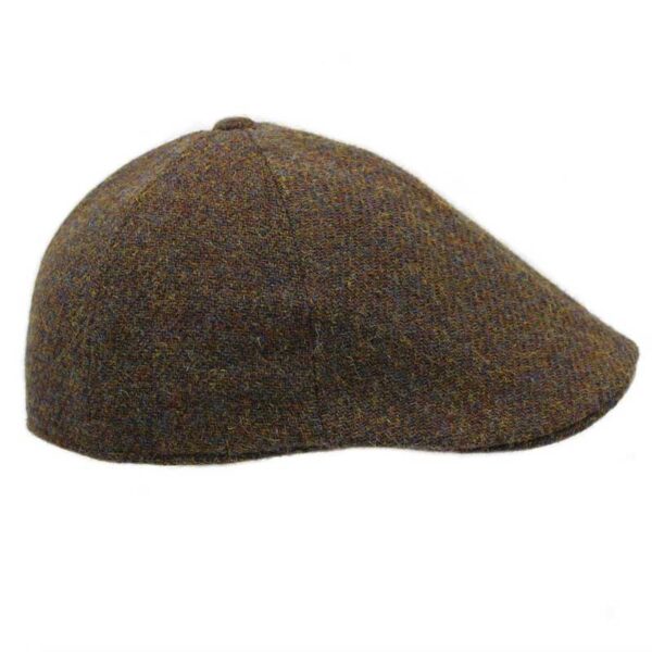 Harris Tweed Duckbill 6-teilige Kappe, Mallaig Braun-Mix