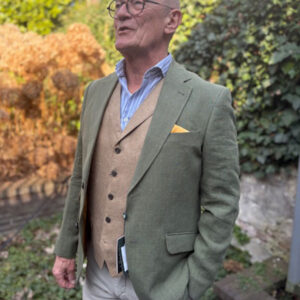Herren Leinen Sakko ''London So'' In Oliv