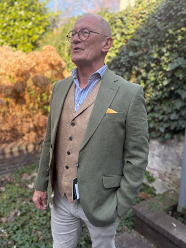 Herren Leinen Sakko ''London So'' In Oliv
