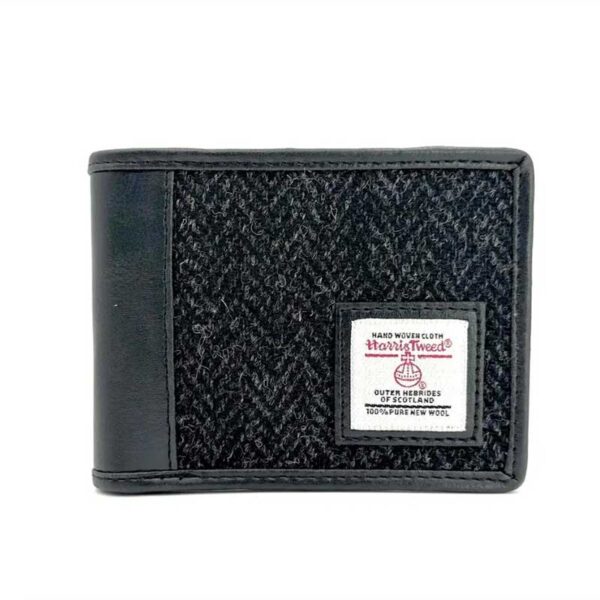 Harris Tweed Bifold Geldbörse in Anthrazit