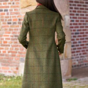 Harris Tweed Damenmantel ''Emilia'' In Green Overcheck