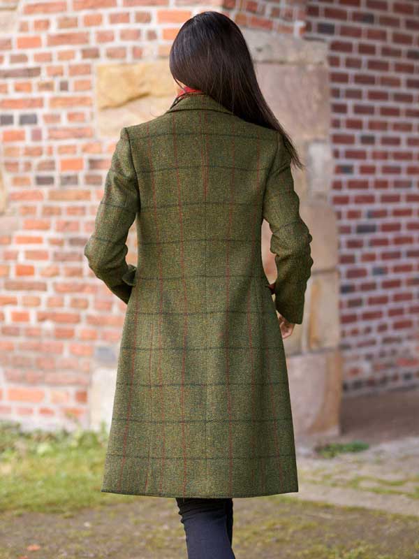 Harris Tweed Damenmantel ''Emilia'' In Green Overcheck