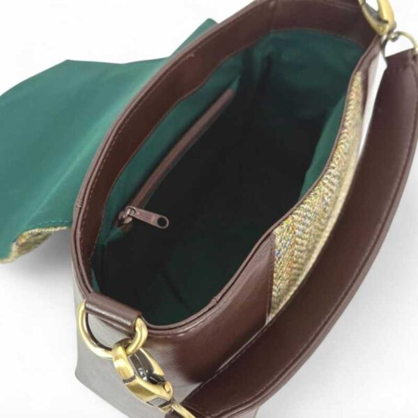 Harris Tweed Highland Messenger Bag In Country Green