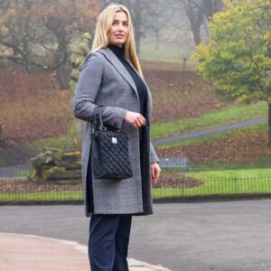 Harris Tweed Stepp-Mini-Tragetasche in Anthrazit