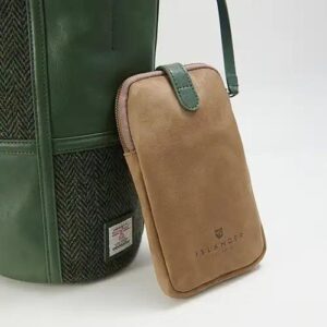 Harris Tweed Clutch, The Orlagh, Islander, Dunkelgrünes Fischgrätmuster
