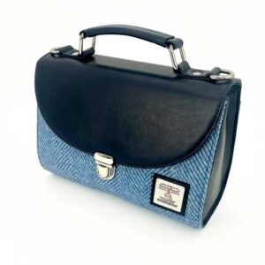 Harris Tweed Mini-Tagestasche in Himmelblau