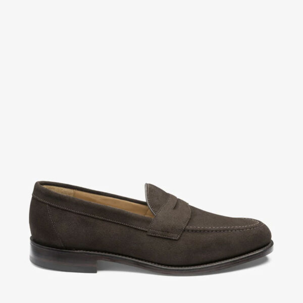 Imperial Choc Brown Suede Saddle Loafer College F fit leather sole