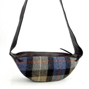 Harris Tweed Umhängetasche in Blau/Braun kariert
