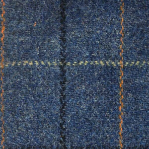 Harris Tweed Weste ''Wales'' In Blue Overcheck