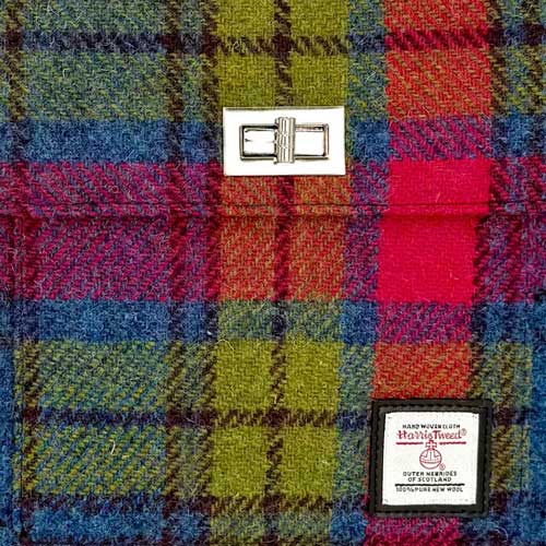 Harris Tweed Satchel Bag in Blau/Rosa Karo