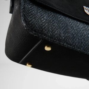 Harris Tweed Clutch, The Caithness, Islander, Black Herringbone