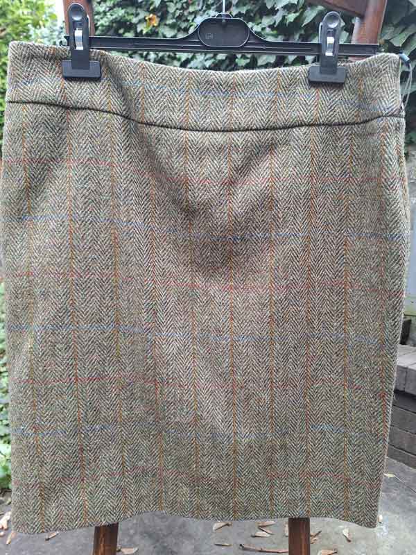 Bleistiftrock Aus Harris Tweed In Light Green
