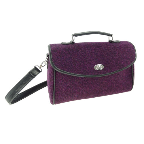 Harris Tweed Bag Calder Burgundy