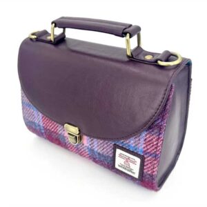 Mini-Tagestasche aus Harris Tweed in Pastellrosa
