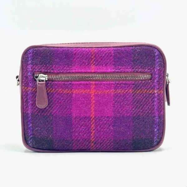 Harris Tweed Kameratasche in Lila-Karo