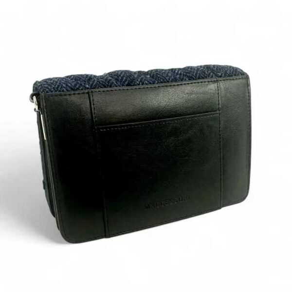 Harris Tweed Stepp-Schultertasche in Blau