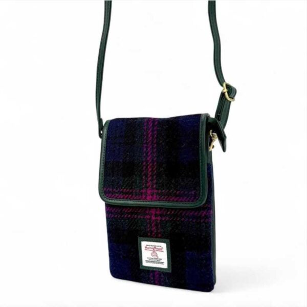 Harris Tweed Mini-Umhängetasche im Baird-Karo-Muster